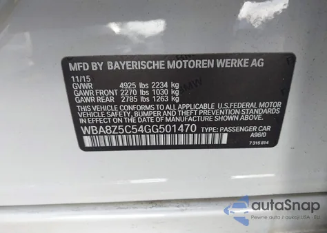 2016 BMW 328I Gran Turismo xDrive из США, поврежденный, VIN WBA8Z5C54GG501470